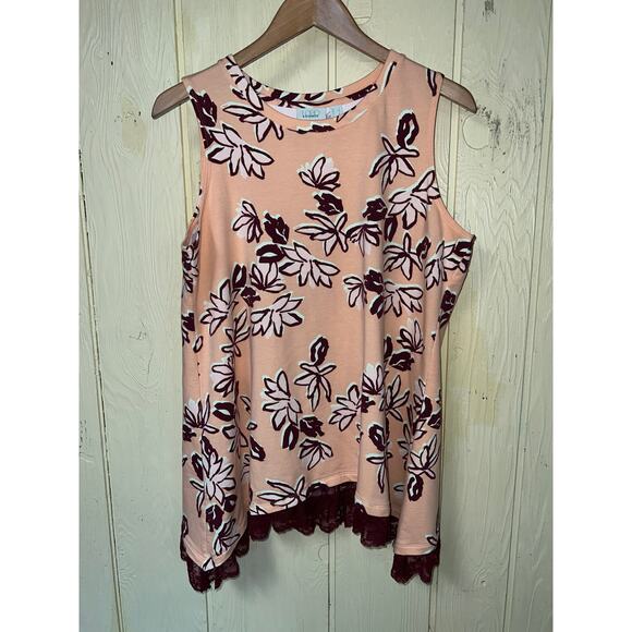 Logo Lori Goldstein Tank Top Tunic Womens Large A-Line French Terry Sharkbite - Picture 5 of 11